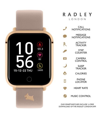 RADLEY LONDON Series 06 Smartwatch Rose Gold and Beige Leather RYS06-2080-INT