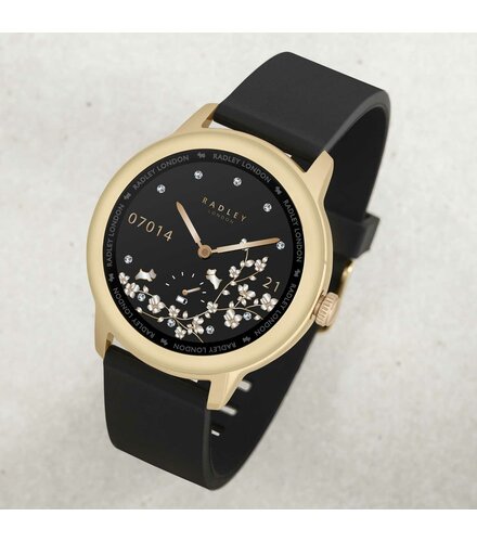 RADLEY LONDON Series 07 Smartwatch Gold and Black-Burgundy Silicone RYS07-2070-SET