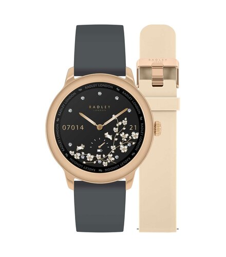 RADLEY LONDON Series 07 Smartwatch Rose Gold and Grey-Beige Silicone RYS07-2072-SET