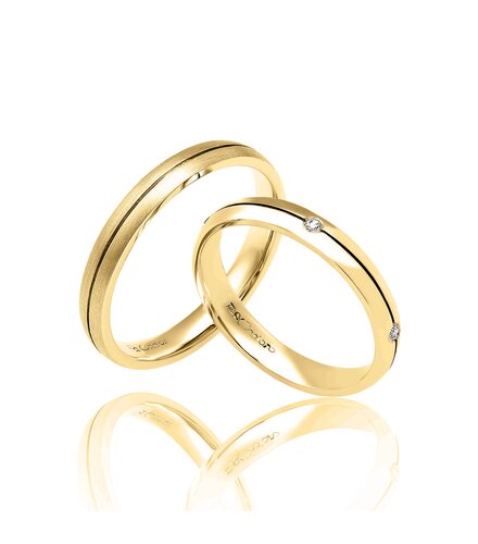 FACADORO Wedding Ring With Pattern Gold K14 WR-08G