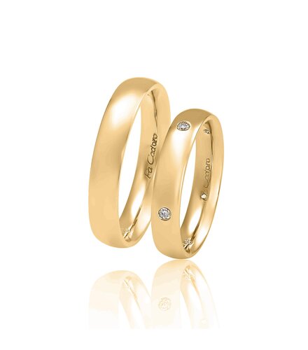 FACADORO Wedding Ring With Pattern Gold K14 WR-13G