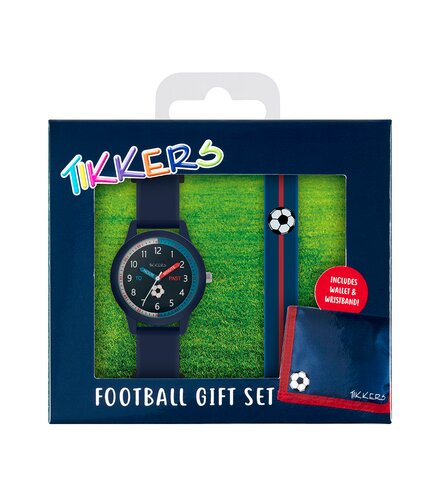 TIKKERS Boys Blue Silicone Strap Football Set Με Περικάρπιο Και Πορτοφόλι ATK1071