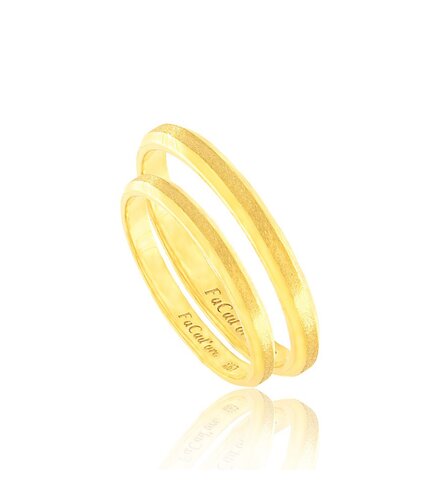 FACADORO Wedding Ring With Pattern Gold K14 WR-100W