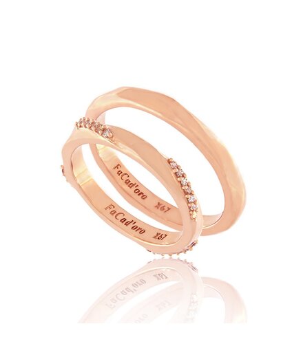 FACADORO Wedding Ring With Pattern Gold K14 WR-103RG