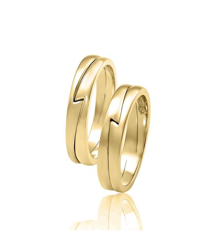 FACADORO Wedding Ring With Pattern Gold K14 WR-21G