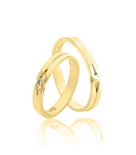 FACADORO Wedding Ring With Pattern Gold K14 WR-61WG