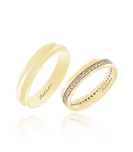 FACADORO Wedding Ring With Pattern Gold K14 WR-76W