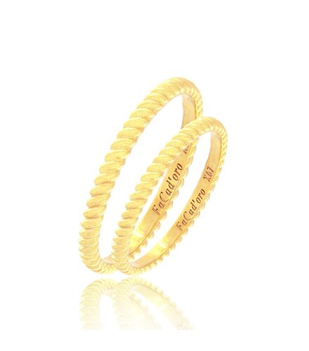 FACADORO Wedding Ring With Pattern Gold K14 WR-86G