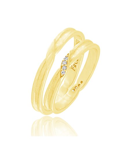 FACADORO Wedding Ring With Pattern Gold K14 WR-88G