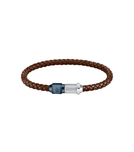 MASERATI Leather Stainless Steel Bracelet JM223AVE15