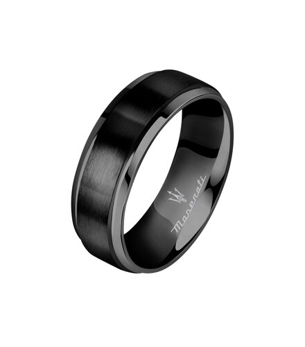 MASERATI Μαύρο Δαχτυλίδι Από Ανοξείδωτο Ατσάλι JM223ATZ250