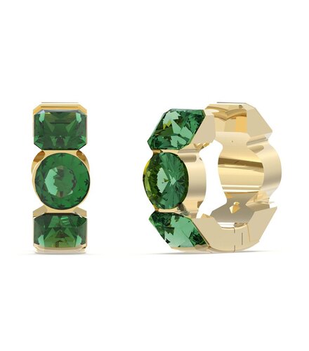 GUESS STEEL Crazy Χρυσά Σκουλαρίκια Με Πράσινες Πέτρες JUBE03305JWYGEMT-U