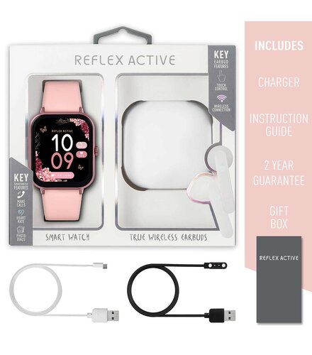 REFLEX ACTIVE Series 17 Pink Silicon Strap Με Ασύρματα Ακουστικά RA17-2162-TWS