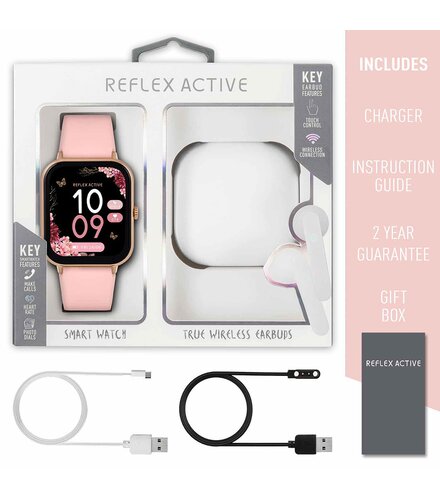 REFLEX ACTIVE Series 23 Pink Silicon Strap Με Ασύρματα Ακουστικά RA23-2166-TWS
