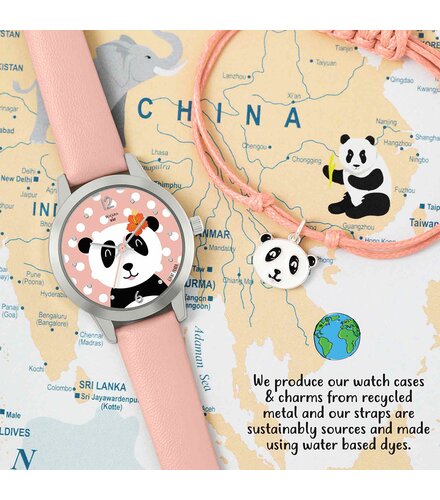 TIKKERS WWF Pink Strap Panda Set Με Βραχιόλι TKWWF002-SET