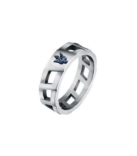 MASERATI Δαχτυλίδι Από Ανοξείδωτο Ατσάλι Με Μπλε Τρίαινα JM334AVD500