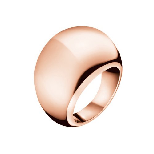 CALVIN KLEIN Ellipse Rose Gold Stainless Steel Ring KJ3QPR1001