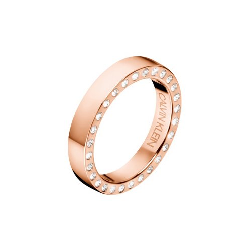 CALVIN KLEIN Hook Rose Gold Stainless Steel Ring KJ06PR1402