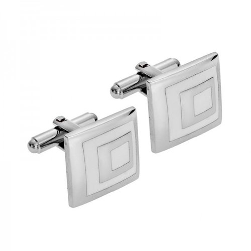 SENZA Silver White Metal Alloy Cufflinks SSD3070