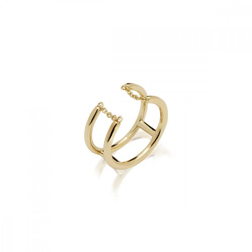 JCOU Chains Χρυσό Δαχτυλίδι Από Ασήμι 925 JW904G0-03