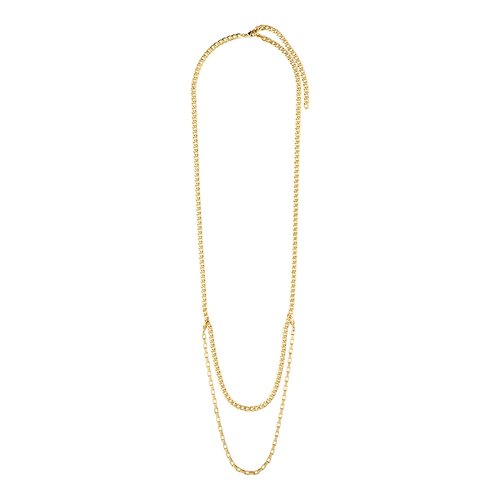 PILGRIM Clarity Multi Purpose Cable And Curb Chain Gold-Platet Necklace 112132011