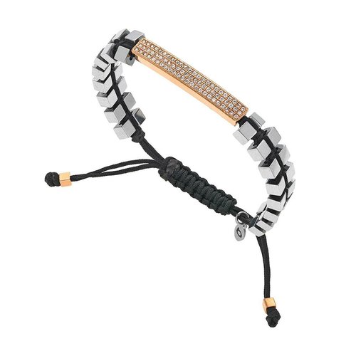 BREEZE Metal Cord Zircons Adjustable Bracelet 310050.7