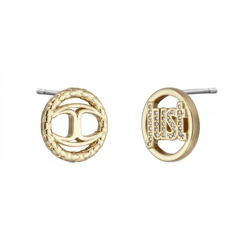 JUST CAVALLI Logo Gold Stainless Steel Earrings JCER00990200