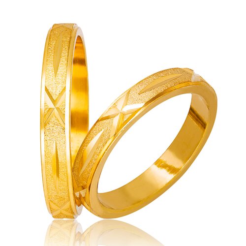 STERGIADIS Wedding Ring With Pattern Gold K14 716-GOLD