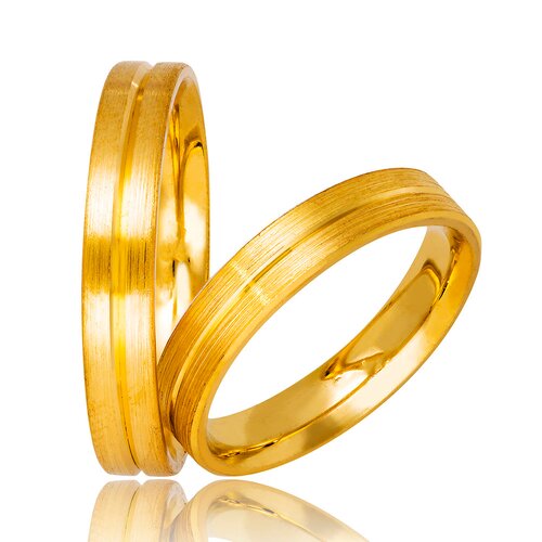 STERGIADIS Wedding Ring With Pattern Gold K14 736-GOLD