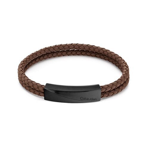 CALVIN KLEIN Leather Stainless Steel Bracelet 35000100
