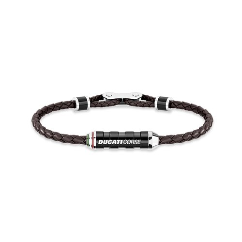 DUCATI Dinamica Leather Stainless Steel Bracelet DTAGB2137209