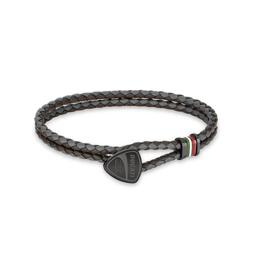 DUCATI Scudetto Leather Stainless Steel Bracelet DTAGB2137505