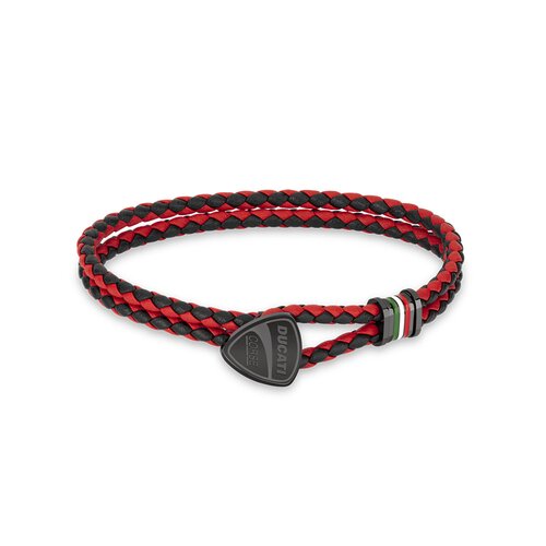 DUCATI Scudetto Leather Stainless Steel Bracelet DTAGB2137509