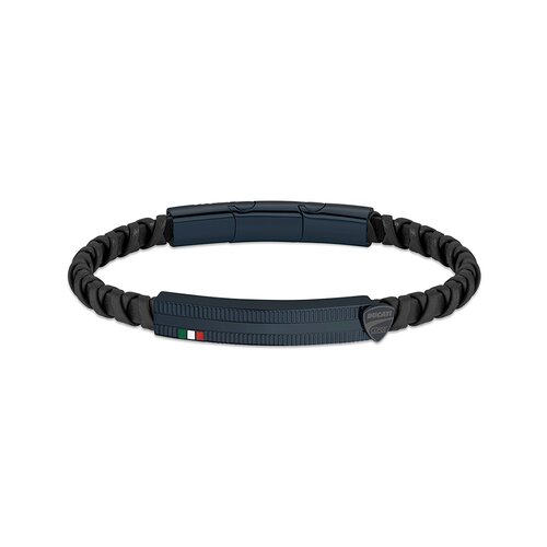 DUCATI Veloce Leather Stainless Steel Bracelet DTAGB2137003