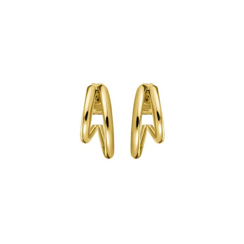 ROSEFIELD Double Hoops Χρυσά Σκουλαρίκια Από Ανοξείδωτο Ατσάλι JEDHG-J575