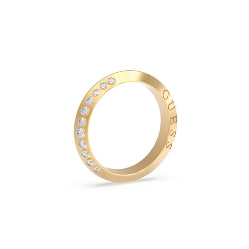 GUESS STEEL Forever Links Χρυσό Δαχτυλίδι Με Λογότυπο Και Ζιργκόν JUBR02188JWYG