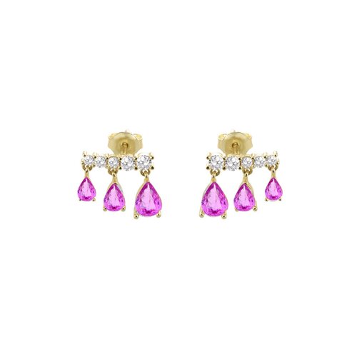 LAURA P. Pink Lady Silver 925 Earrings OR0206GBF