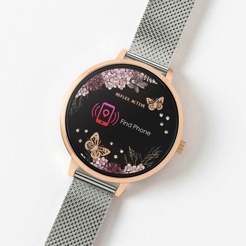 REFLEX ACTIVE Series 03 Smartwatch Pink Garden Silver Bracelet RA03-4037