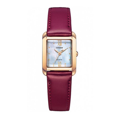 CITIZEN L Eco-Drive Elegance With Extra Burgundy Ecopet Leather Strap EW5593-64D