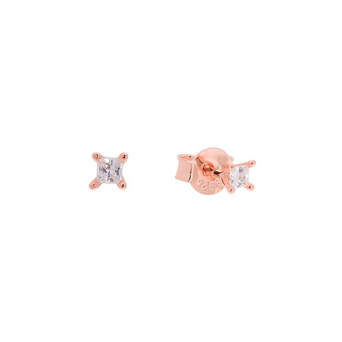 PRINCESILVERO Σκουλαρίκια Ροζ Χρυσά Από Ασήμι 925 Με Ζιργκόν 1A-SC234-2