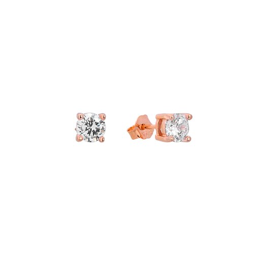 PRINCESILVERO Σκουλαρίκια Ροζ Χρυσά Από Ασήμι 925 Με Ζιργκόν 1A-SC240-2