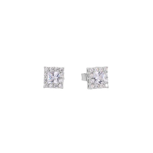 PRINCESILVERO Σκουλαρίκια Ροζέτα Τετράγωνη Από Ασήμι 925 Με Ζιργκόν 1B-SC215-1