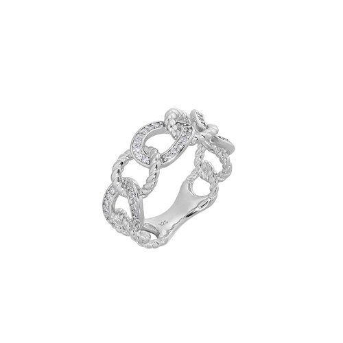 PRINCESILVERO Δαχτυλίδι Βεράκι Χοντρό Από Ασήμι 925 Με Ζιργκόν 1TA-RG026-1