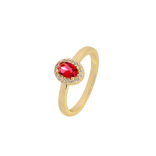 PRINCESILVERO Δαχτυλίδι Χρυσό Ροζέτα Οβάλ Από Ασήμι 925 Με Πέτρα 2ZK-RG039-3R