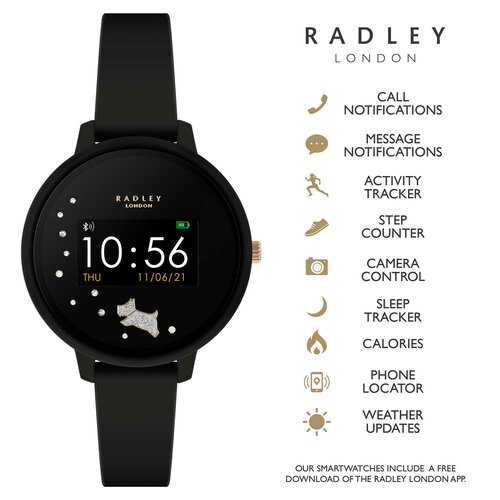 RADLEY LONDON Series 03 Smartwatch Dog Black Silicone RYS03-2026