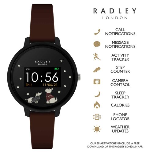 RADLEY LONDON Series 03 Smartwatch Dog Black Burgundy Silicone RYS03-2060
