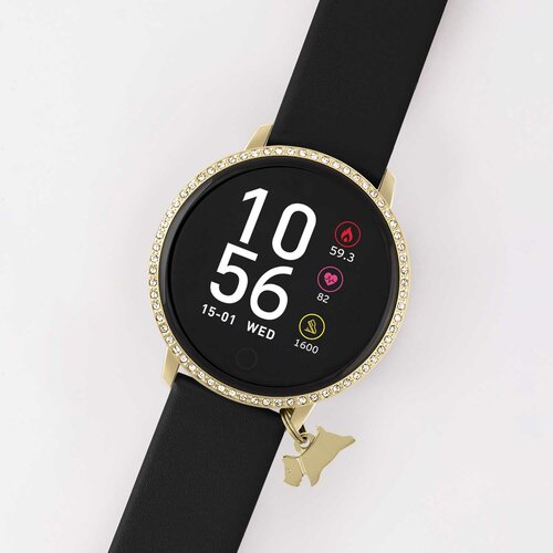 RADLEY LONDON Series 05 Smartwatch With Charm Gold and Black Leather RYS05-2104-INΤ