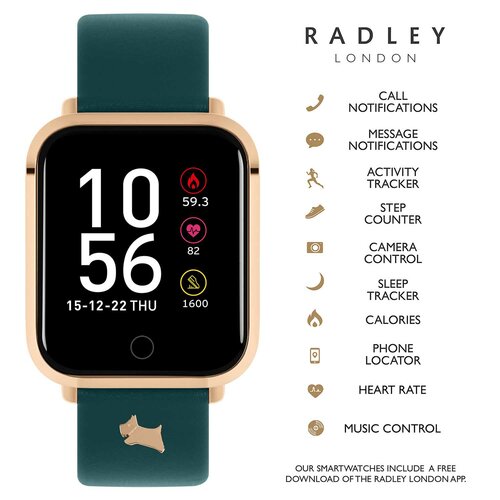 RADLEY LONDON Series 06 Smartwatch Rose Gold and Petrol Leather RYS06-2076-INT