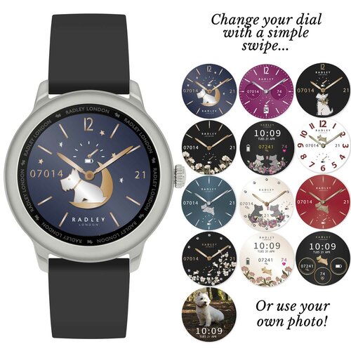 RADLEY LONDON Series 07 Smartwatch Silver and Black-Beige Silicone RYS07-2067-SET