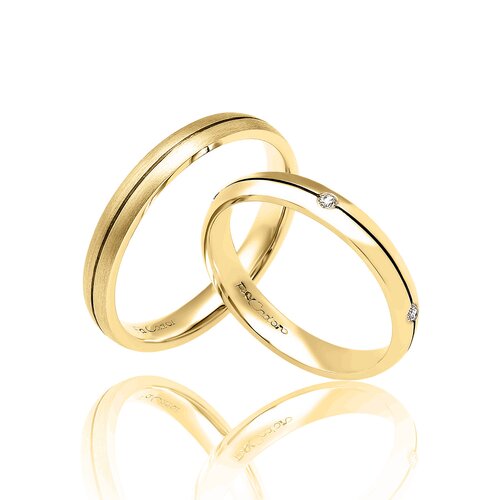 FACADORO Wedding Ring With Pattern Gold K14 WR-08G